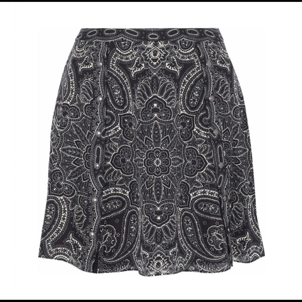 Haute Hippie Black Paisley Skirt